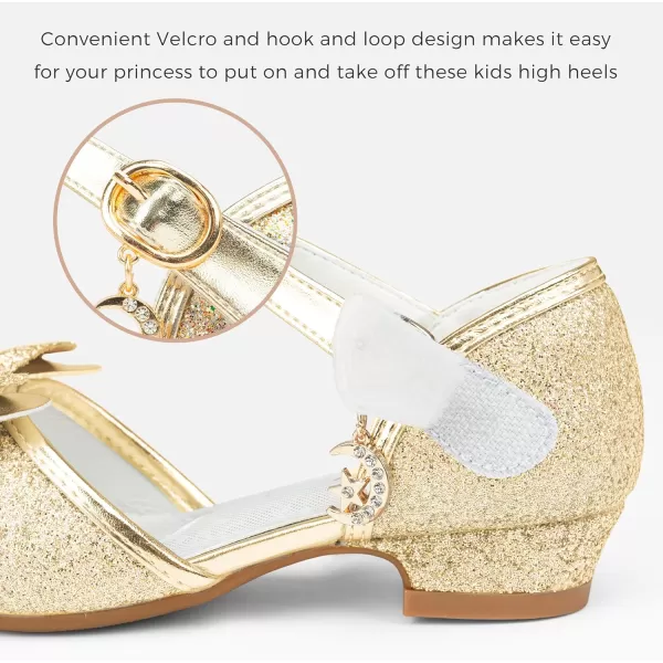Stelle Girls High Heels White Communion Easter Dress Shoes Toddler Flower Glitter Princess Sandals for Party Wedding