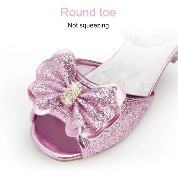 Stelle Girls High Heels White Communion Easter Dress Shoes Toddler Flower Glitter Princess Sandals for Party Wedding