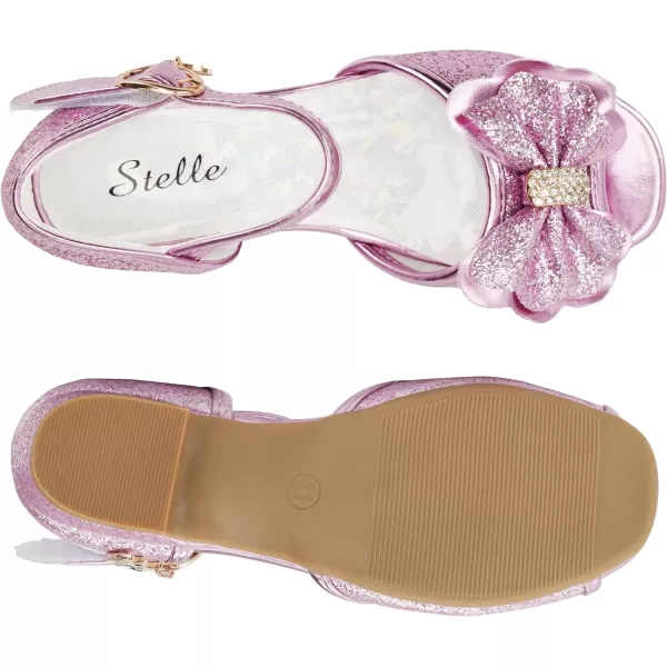 Stelle Girls High Heels White Communion Easter Dress Shoes Toddler Flower Glitter Princess Sandals for Party Wedding