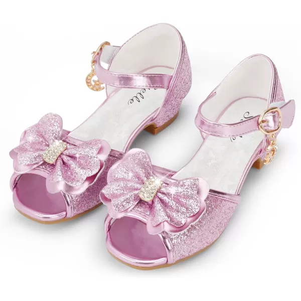 Stelle Girls High Heels White Communion Easter Dress Shoes Toddler Flower Glitter Princess Sandals for Party Wedding