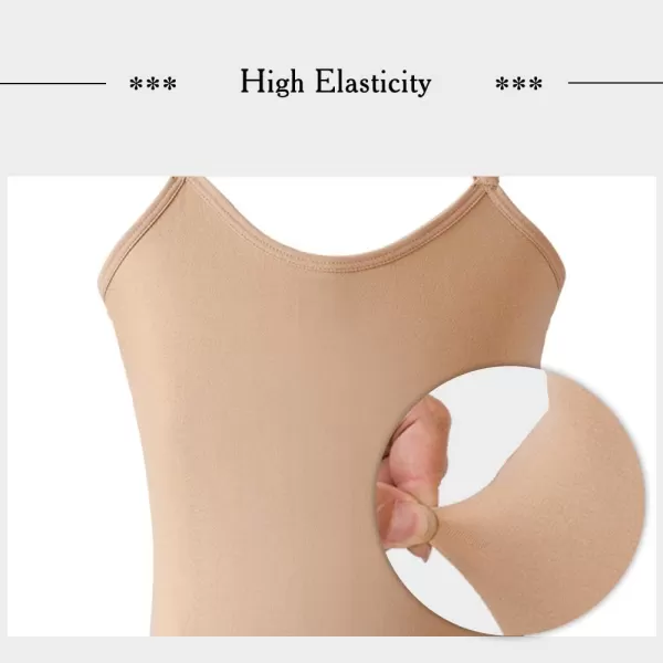 Stelle Girls Nude Seamless Undergarment Camisole Leotard for Dance/Ballet/Gymnastics