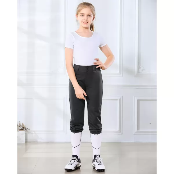 Stelle Girls' Softball Pants Youth Kids Baseball Pants Fastpitch Pants with Pockets Boys Tee Ball
