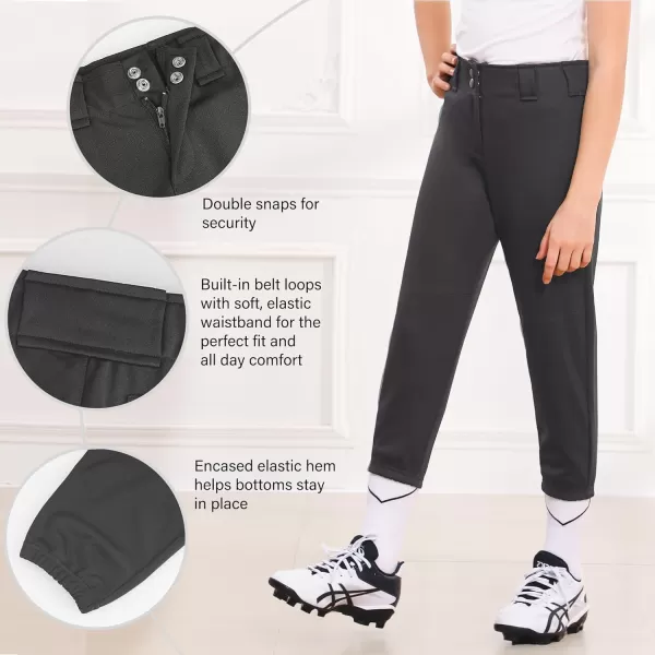 Stelle Girls' Softball Pants Youth Kids Baseball Pants Fastpitch Pants with Pockets Boys Tee Ball