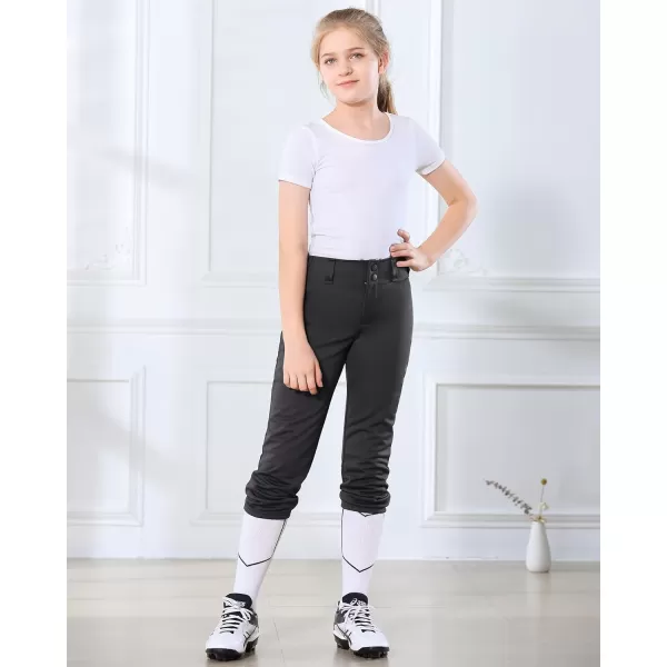 Stelle Girls' Softball Pants Youth Kids Baseball Pants Fastpitch Pants with Pockets Boys Tee Ball