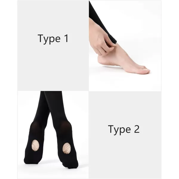 Stelle Girls Tights Ballet Dance Tights Women Ultra Soft Pro Convertible Transition Tights 
