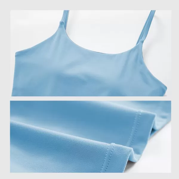 Stelle Longline Sports Bra for Women Wirefree Padded Yoga Bras Tank Tops Fitness Workout Running Top