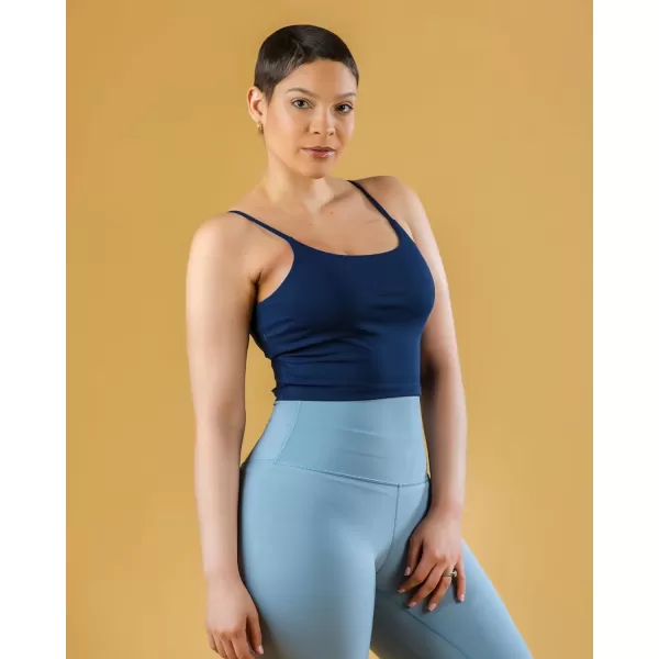 Stelle Longline Sports Bra for Women Wirefree Padded Yoga Bras Tank Tops Fitness Workout Running Top
