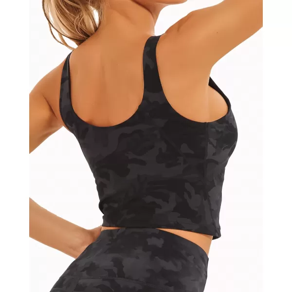 Stelle Longline Sports Bra for Women Wirefree Padded Yoga Bras Tank Tops Fitness Workout Running Top