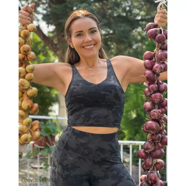 Stelle Longline Sports Bra for Women Wirefree Padded Yoga Bras Tank Tops Fitness Workout Running Top