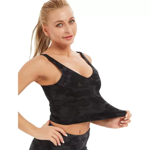 Stelle Longline Sports Bra for Women Wirefree Padded Yoga Bras Tank Tops Fitness Workout Running Top