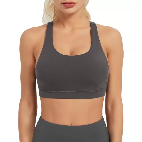 Stelle Longline Sports Bra for Women Wirefree Padded Yoga Bras Tank Tops Fitness Workout Running Top