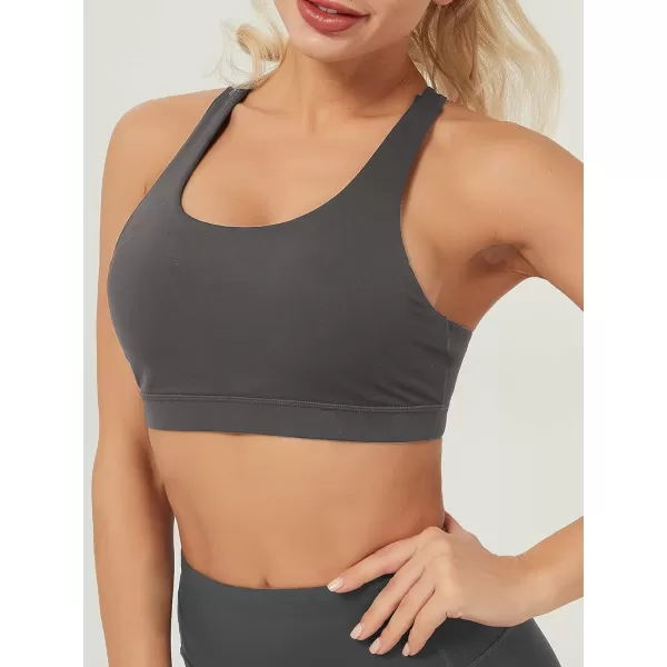 Stelle Longline Sports Bra for Women Wirefree Padded Yoga Bras Tank Tops Fitness Workout Running Top
