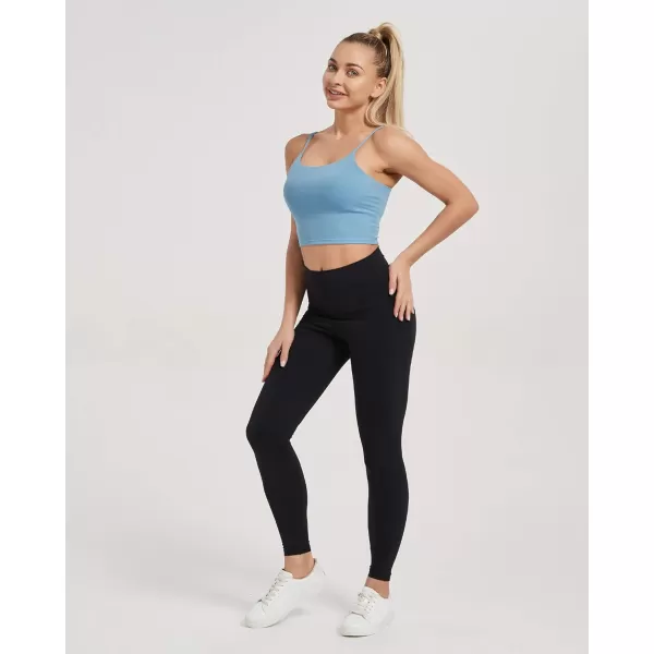 Stelle Longline Sports Bra for Women Wirefree Padded Yoga Bras Tank Tops Fitness Workout Running Top