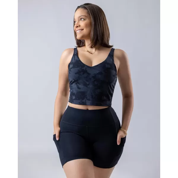 Stelle Longline Sports Bra for Women Wirefree Padded Yoga Bras Tank Tops Fitness Workout Running Top