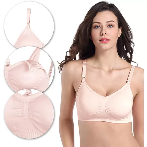 Stelle Nursing Bras Maternity Bra for Breastfeeding Pregnancy Wireless Bralette with Pads, Extenders &amp; Clips