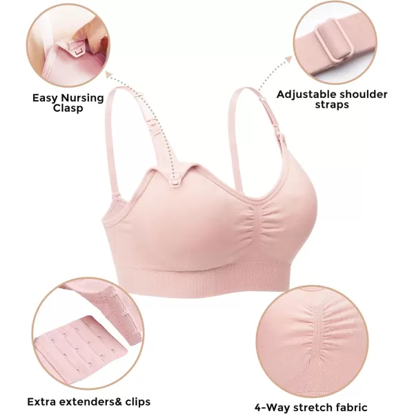 Stelle Nursing Bras Maternity Bra for Breastfeeding Pregnancy Wireless Bralette with Pads, Extenders &amp; Clips