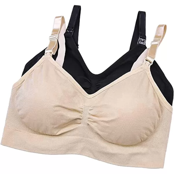 Stelle Nursing Bras Maternity Bra for Breastfeeding Pregnancy Wireless Bralette with Pads, Extenders &amp; Clips