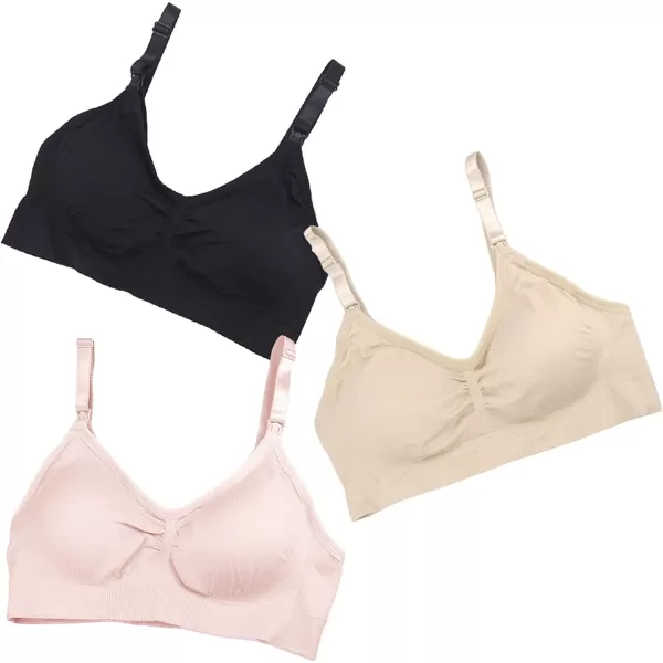 Stelle Nursing Bras Maternity Bra for Breastfeeding Pregnancy Wireless Bralette with Pads, Extenders &amp; Clips