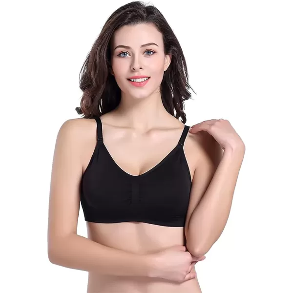 Stelle Nursing Bras Maternity Bra for Breastfeeding Pregnancy Wireless Bralette with Pads, Extenders &amp; Clips