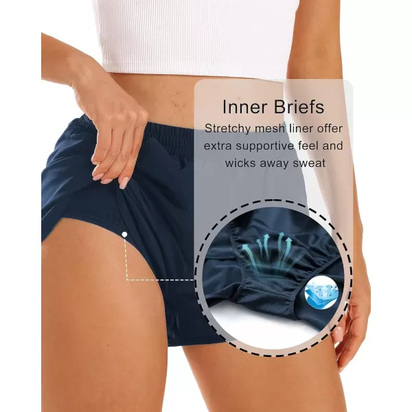 Stelle Women 3"/4"/7" Running Shorts High Waisted Athletic Shorts Quick Dry Workout Shorts with Mesh Liner Deep Pockets