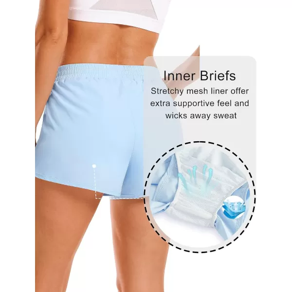 Stelle Women 3"/4"/7" Running Shorts High Waisted Athletic Shorts Quick Dry Workout Shorts with Mesh Liner Deep Pockets