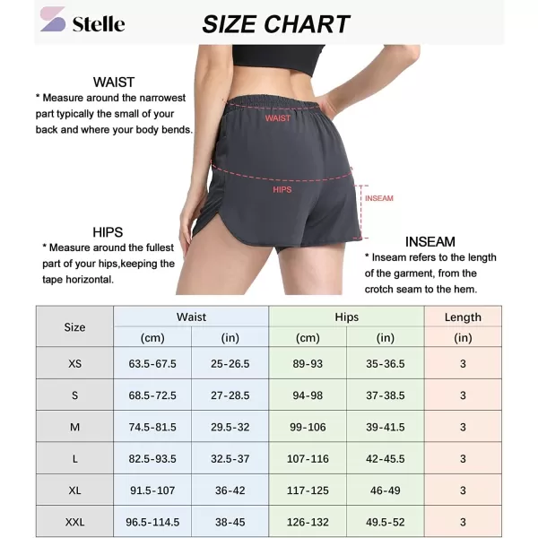 Stelle Women 3"/4"/7" Running Shorts High Waisted Athletic Shorts Quick Dry Workout Shorts with Mesh Liner Deep Pockets