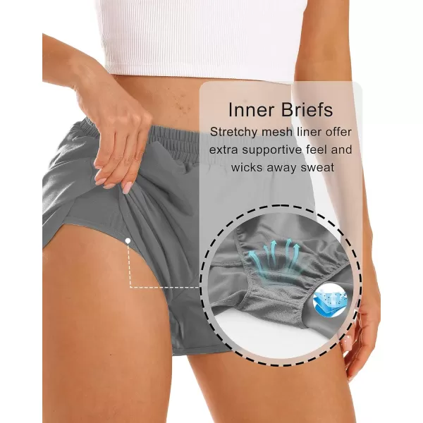 Stelle Women 3"/4"/7" Running Shorts High Waisted Athletic Shorts Quick Dry Workout Shorts with Mesh Liner Deep Pockets