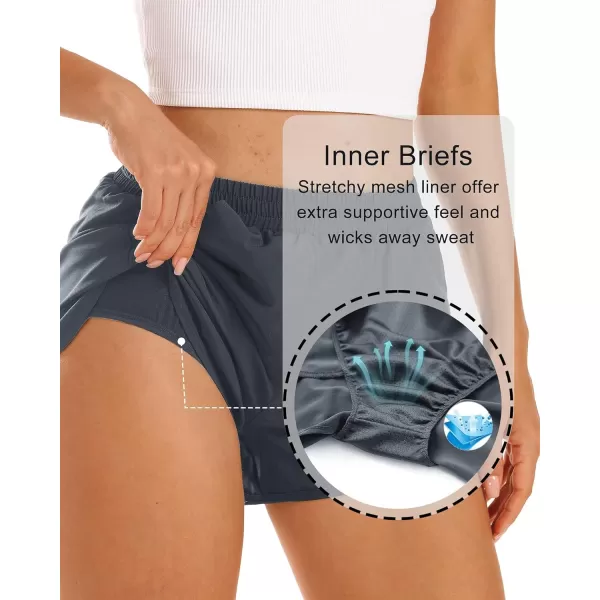 Stelle Women 3"/4"/7" Running Shorts High Waisted Athletic Shorts Quick Dry Workout Shorts with Mesh Liner Deep Pockets