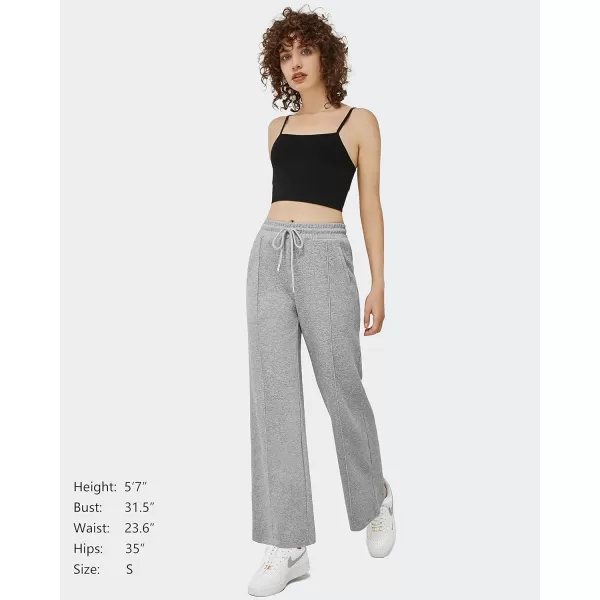 Stelle Women Wide Leg Sweatpants Cotton Lounge Pants Casual Sports High Waisted Straight Open Bottom with Pockets