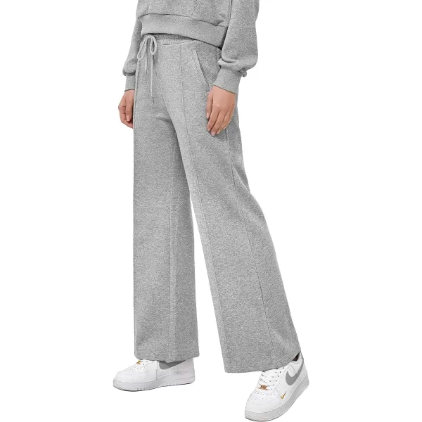 Stelle Women Wide Leg Sweatpants Cotton Lounge Pants Casual Sports High Waisted Straight Open Bottom with Pockets