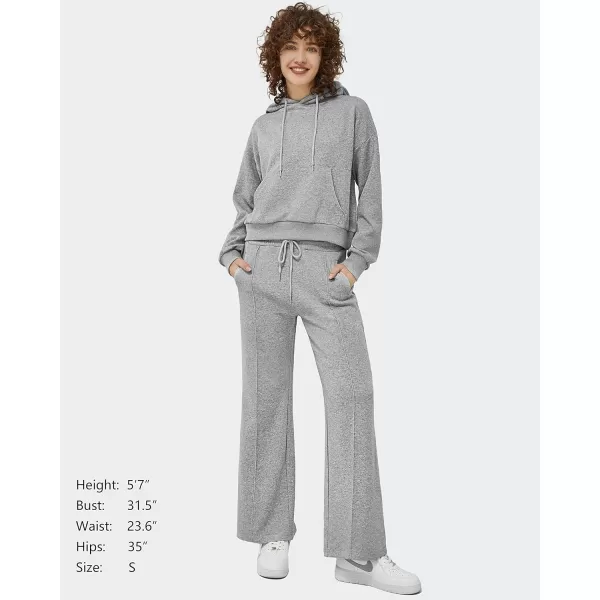 Stelle Women Wide Leg Sweatpants Cotton Lounge Pants Casual Sports High Waisted Straight Open Bottom with Pockets