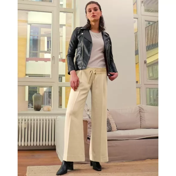 Stelle Women Wide Leg Sweatpants Cotton Lounge Pants Casual Sports High Waisted Straight Open Bottom with Pockets