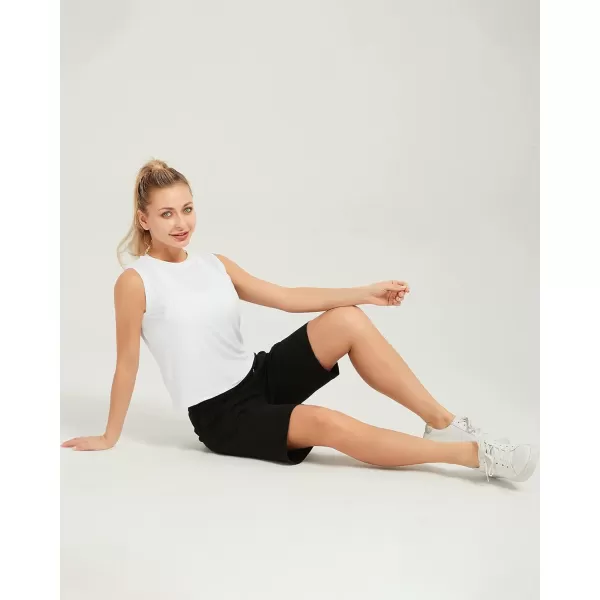 Stelle Women's 7"/ 10" Bermuda Shorts Long Comfy Cotton Sweat Shorts Summer Knee Length Lounge Shorts with Deep Pockets