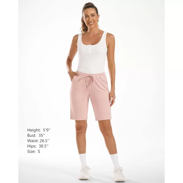 Stelle Women's 7"/ 10" Bermuda Shorts Long Comfy Cotton Sweat Shorts Summer Knee Length Lounge Shorts with Deep Pockets