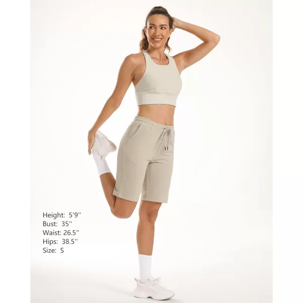 Stelle Women's 7"/ 10" Bermuda Shorts Long Comfy Cotton Sweat Shorts Summer Knee Length Lounge Shorts with Deep Pockets