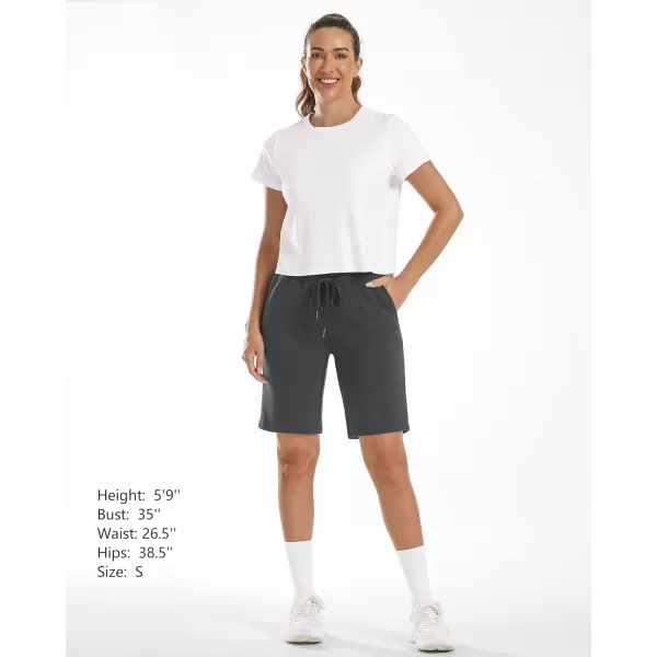 Stelle Women's 7"/ 10" Bermuda Shorts Long Comfy Cotton Sweat Shorts Summer Knee Length Lounge Shorts with Deep Pockets