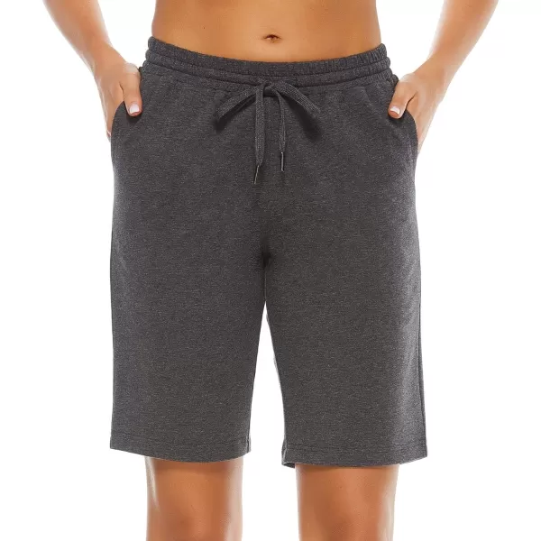 Stelle Women's 7"/ 10" Bermuda Shorts Long Comfy Cotton Sweat Shorts Summer Knee Length Lounge Shorts with Deep Pockets