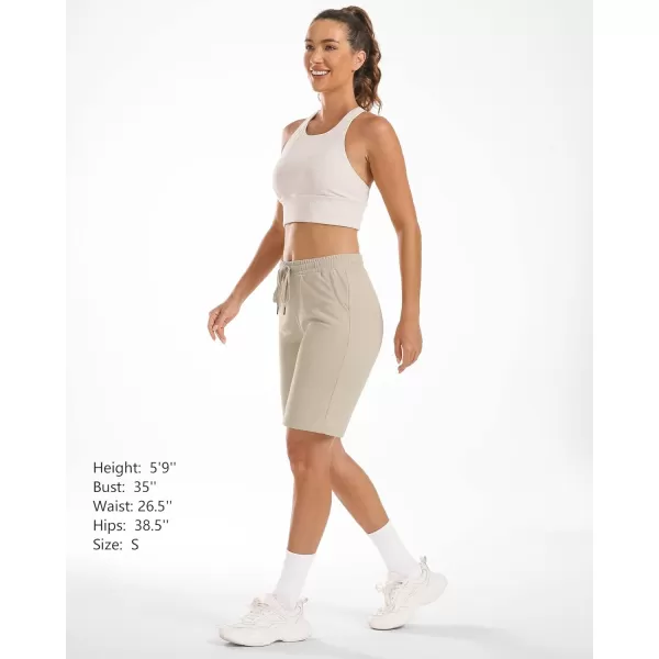 Stelle Women's 7"/ 10" Bermuda Shorts Long Comfy Cotton Sweat Shorts Summer Knee Length Lounge Shorts with Deep Pockets