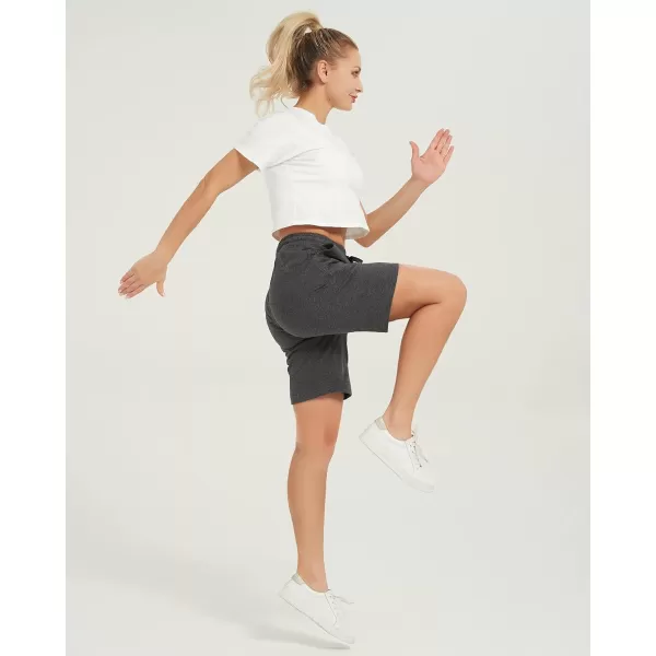 Stelle Women's 7"/ 10" Bermuda Shorts Long Comfy Cotton Sweat Shorts Summer Knee Length Lounge Shorts with Deep Pockets