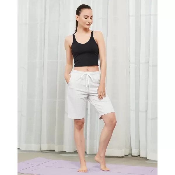Stelle Women's 7"/ 10" Bermuda Shorts Long Comfy Cotton Sweat Shorts Summer Knee Length Lounge Shorts with Deep Pockets