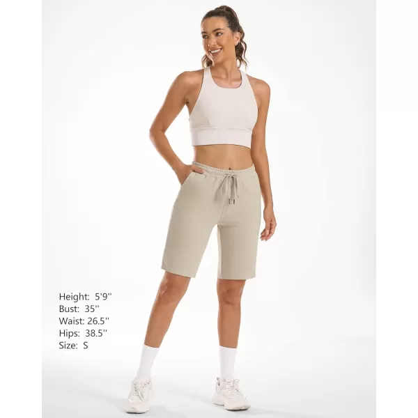 Stelle Women's 7"/ 10" Bermuda Shorts Long Comfy Cotton Sweat Shorts Summer Knee Length Lounge Shorts with Deep Pockets