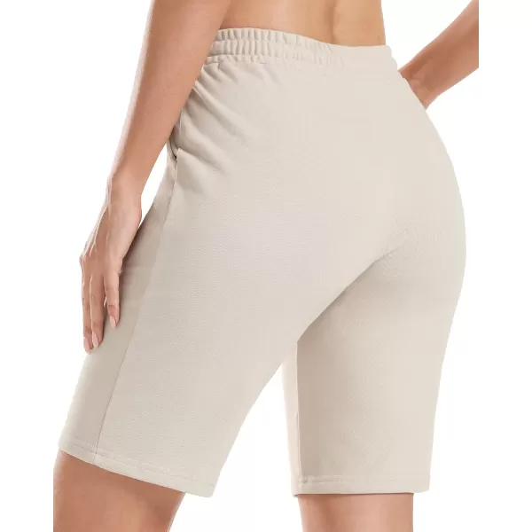 Stelle Women's 7"/ 10" Bermuda Shorts Long Comfy Cotton Sweat Shorts Summer Knee Length Lounge Shorts with Deep Pockets