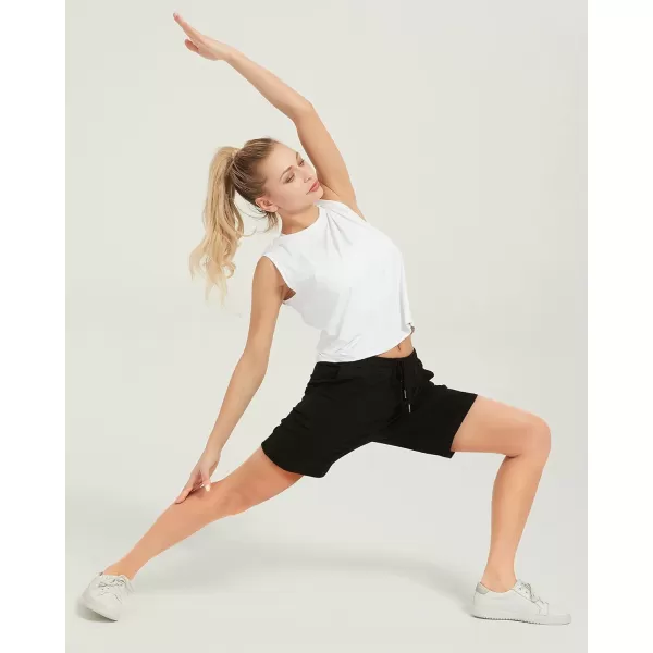 Stelle Women's 7"/ 10" Bermuda Shorts Long Comfy Cotton Sweat Shorts Summer Knee Length Lounge Shorts with Deep Pockets