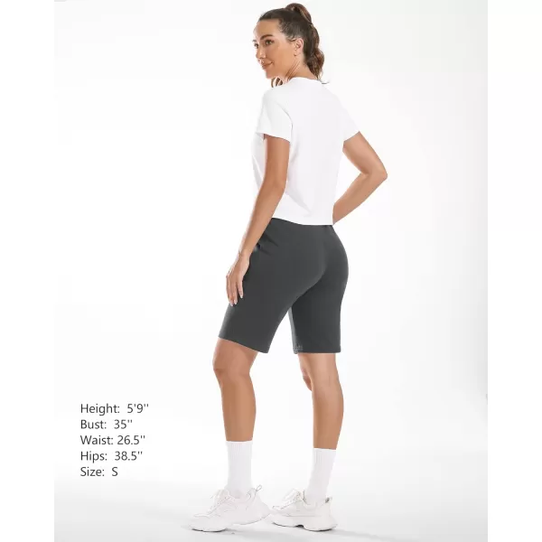 Stelle Women's 7"/ 10" Bermuda Shorts Long Comfy Cotton Sweat Shorts Summer Knee Length Lounge Shorts with Deep Pockets