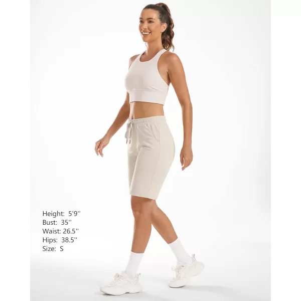 Stelle Women's 7"/ 10" Bermuda Shorts Long Comfy Cotton Sweat Shorts Summer Knee Length Lounge Shorts with Deep Pockets