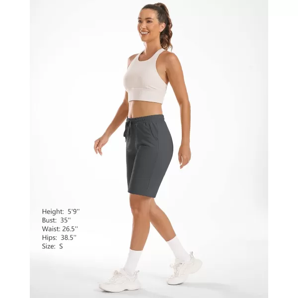 Stelle Women's 7"/ 10" Bermuda Shorts Long Comfy Cotton Sweat Shorts Summer Knee Length Lounge Shorts with Deep Pockets