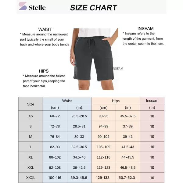 Stelle Women's 7"/ 10" Bermuda Shorts Long Comfy Cotton Sweat Shorts Summer Knee Length Lounge Shorts with Deep Pockets