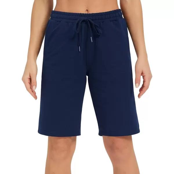 Stelle Women's 7"/ 10" Bermuda Shorts Long Comfy Cotton Sweat Shorts Summer Knee Length Lounge Shorts with Deep Pockets