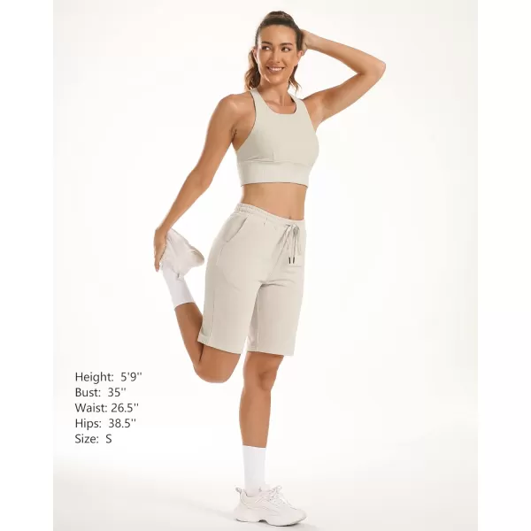 Stelle Women's 7"/ 10" Bermuda Shorts Long Comfy Cotton Sweat Shorts Summer Knee Length Lounge Shorts with Deep Pockets
