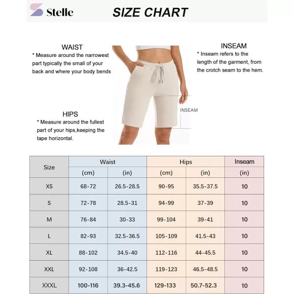 Stelle Women's 7"/ 10" Bermuda Shorts Long Comfy Cotton Sweat Shorts Summer Knee Length Lounge Shorts with Deep Pockets